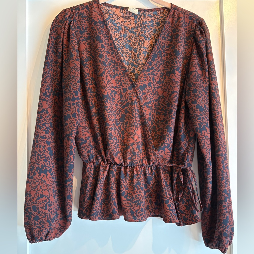 Melrose and Market Black and Red Patterned Blouse